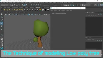 How to Modeling Low Poly Stylized Tree - Maya 2018