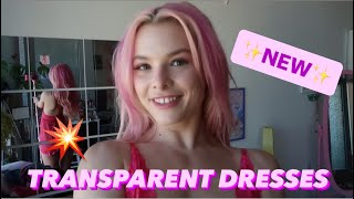 [4K] TRANSPARENT Dresses Try On Haul! (Amazon finds try on by Charm Daze)