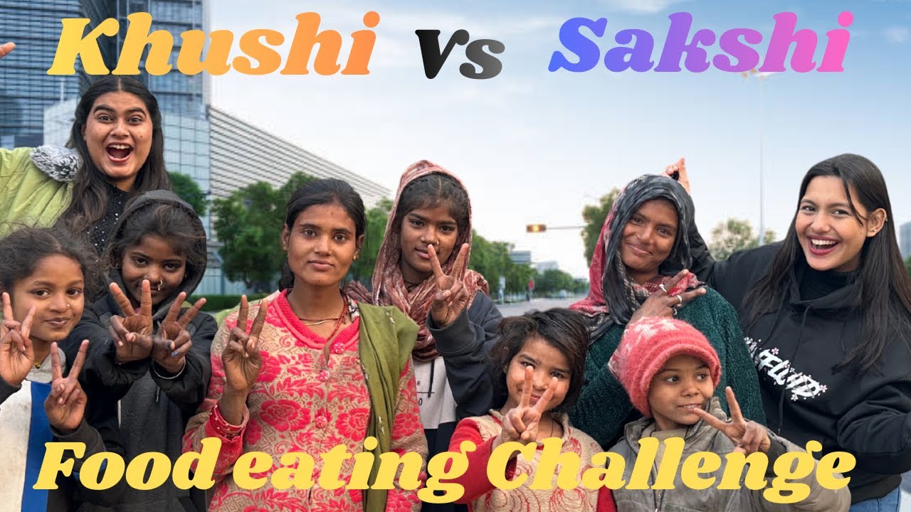 30 sec. Street Food Eating Challenge With Kids ||Khushi Vs Sakshi Food Eating Challenge||
