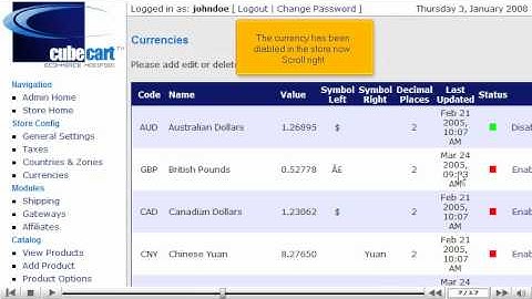 Configure currency in CubeCart by VodaHost web hosting