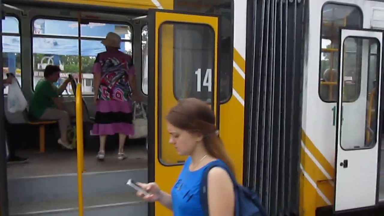 Пятигорск, в трамвае Tatra KT4DM № 14 от Соборной ул. до вокзала