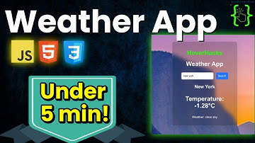 Weather App Using HTML CSS and Javascript in 5 min.