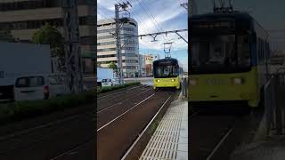 阪堺電車モ701形愛車708編成天王寺駅前行き到着シーン