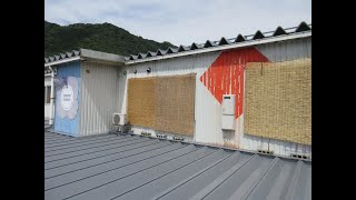 暑さ＆日よけ対策 屋外のすだれ取り付け