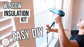 How to install a window insulation kit  DIY save money and keep the heat in!!