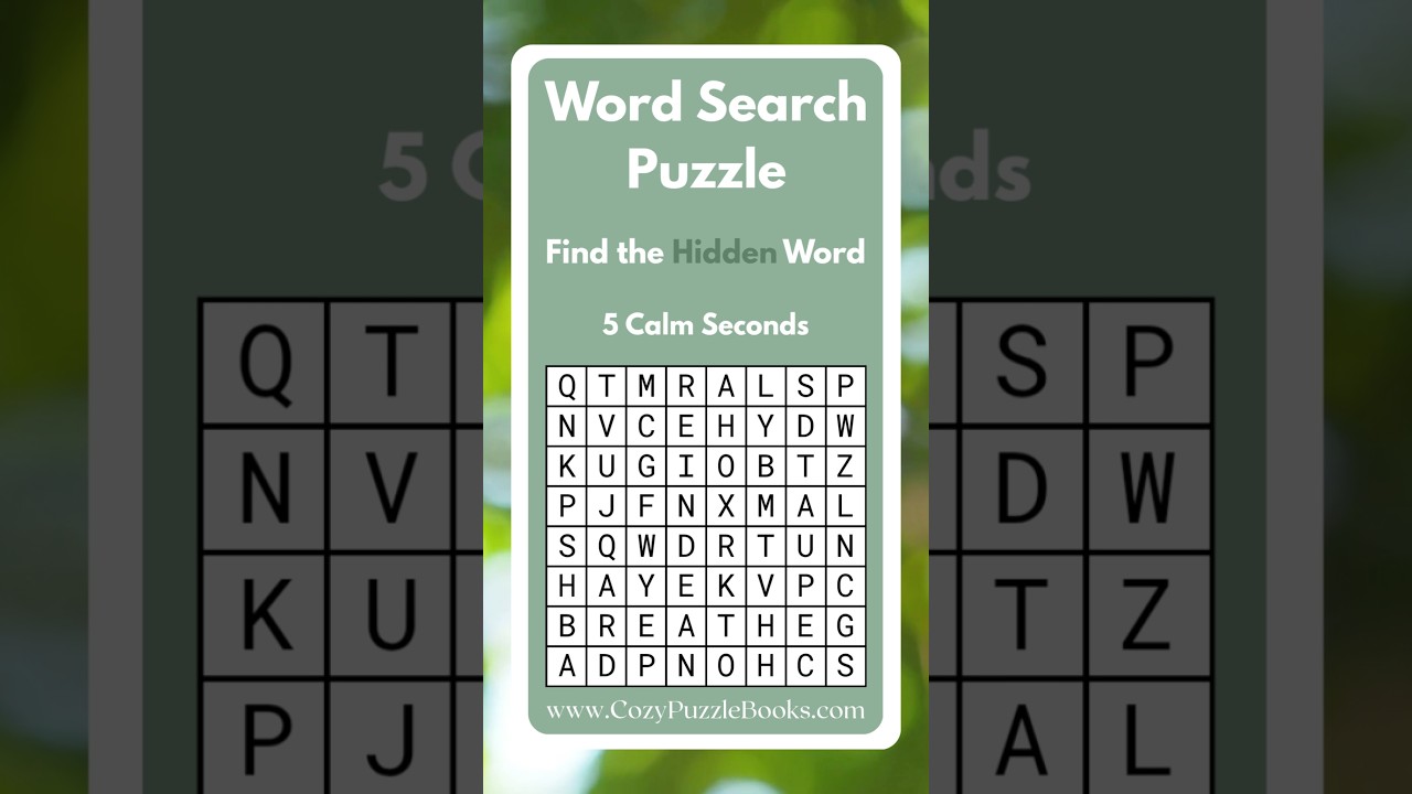 Word Search Puzzle 🍃 Can You Find BREATHE in 5 Calm Seconds?