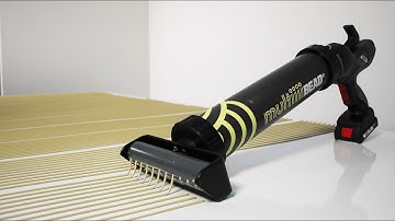 multiiiibead smart adhesive dispensing 1.5ltr gun used on a hygienic wall cladding application