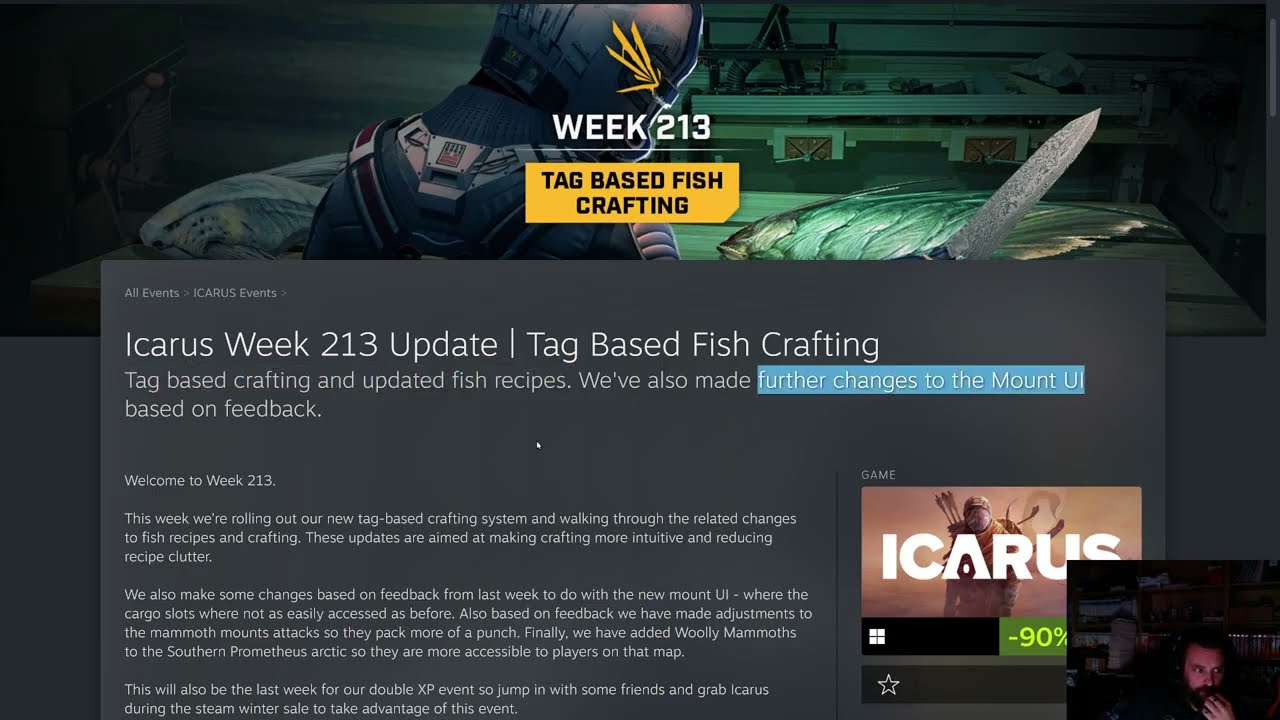 Icarus - Week 213 PatchNotes Dicscussion - Tag Based Fish Crafting