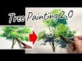 [Eng sub] Watercolor Tree painting Easy Tutorial 2.0 |  for Beginners