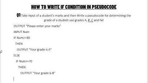 How To Write If Condition In Pseudocode for IGCSE