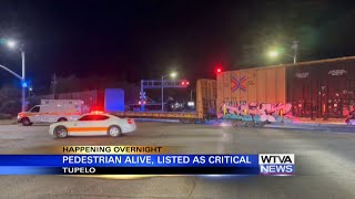 Pedestrian still alive after collision with train in Tupelo
