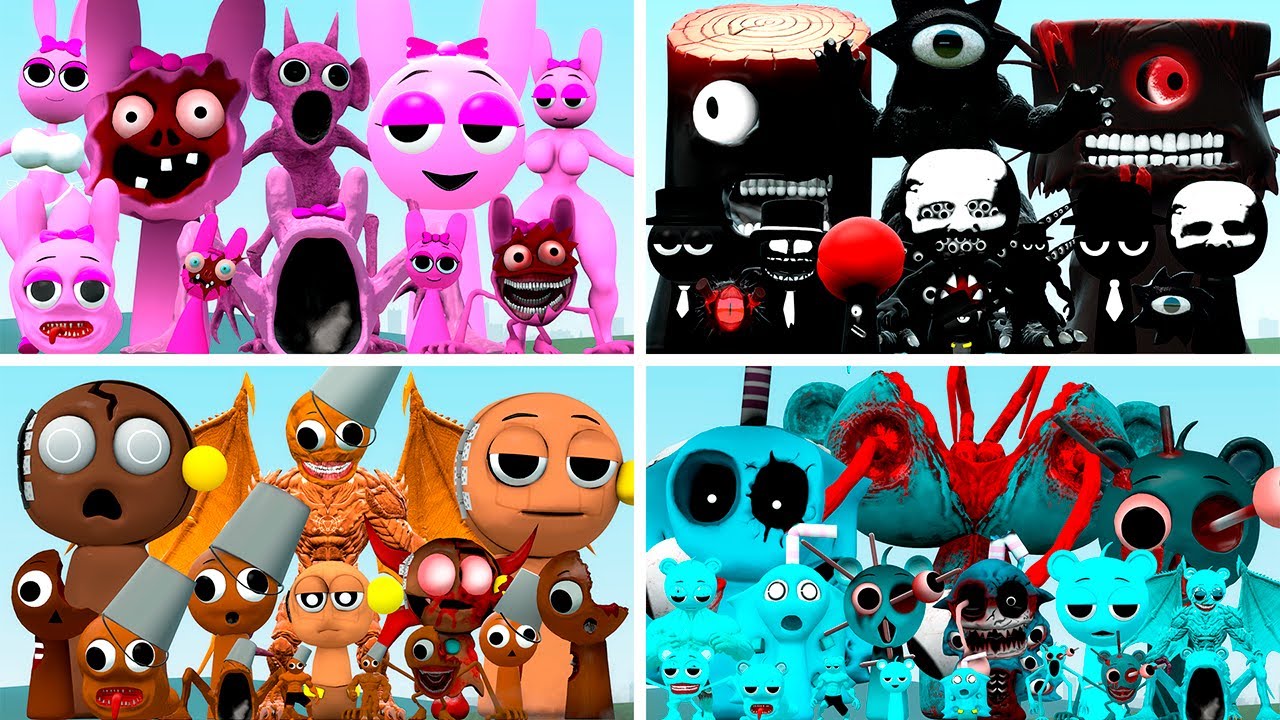 WHICH COLOR OF SPRUNKI INCREDIBOX IS STRONGEST? PINK, BLACK, BROWN OR SKY (Garry's Mod)