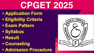 CPGET 2025 - Application form, Eligibility Criteria, Exam Date, Syllabus, Counseling