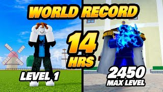 Blox Fruits Solo Level 1 to 2450 Max Level World Record.. again (14 hours)