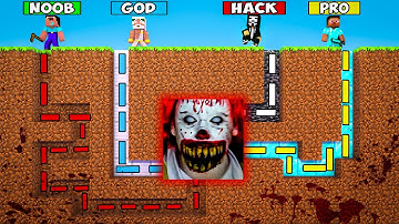 Minecraft - NOOB vs PRO vs HACKER vs GOD : MAZE TO CLOWN MCDONALD Challenge ! AMV SHORT Animation