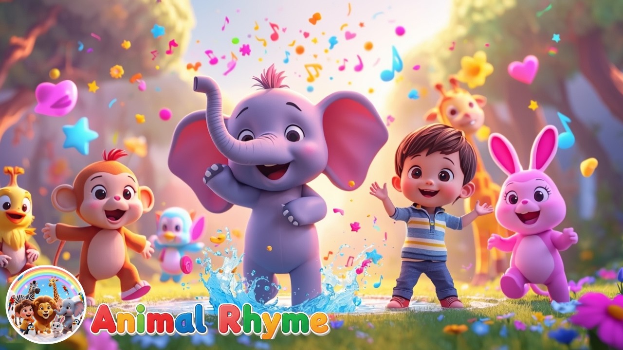 Elephant Kids Song | Fun Stomping & Trumpeting | Bella Animal Rhymes for Kids