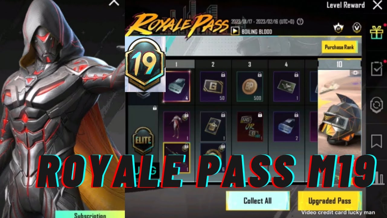 Pubg Mobile Royale Pass month 19 Rp rewards 1 to 50 renk