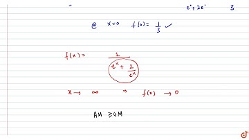 let `f:R- gtR` be a continuous function defined by `f(x)=1/(e^x+2e^-x)`