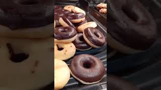 Yummy Strawberry Candy And Chocolate Donuts In Lidl