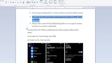 Set up Private Internet Access L2TP VPN on Windows Phone