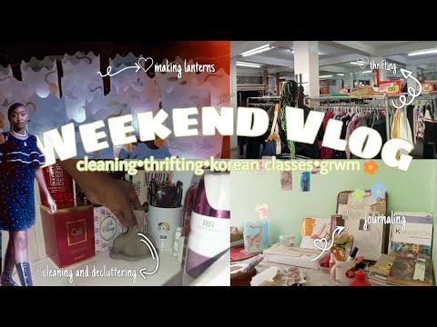 weekend vlog✨: GRWM, thrift haul,deep cleaning, journaling +more