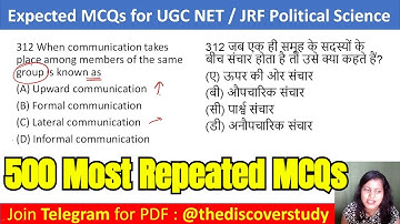 UGC NET Political Science December 2025 MCQs 🥇 500 Most Expected MCQs ⚡