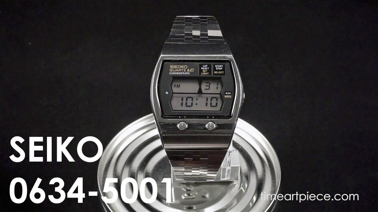 Seiko 0634-5001 Vintage Digital LCD Chronograph Quartz Watch - YouTube