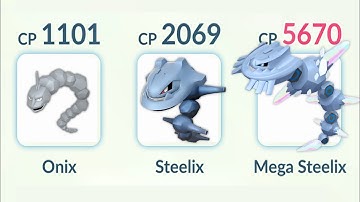(Onix, Steelix, Mega Steelix) Family in Pokemon Go Battle League.