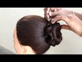 Easy Fancy Bun Hairstyle For Saree | Easy Bun With Donut For Wedding or Party | Party wear Hairstyle