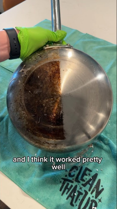 I saved this dirty pan #satisfying #cleaning #diy #howto
