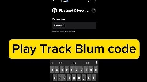 Play track & type track name Blum Code