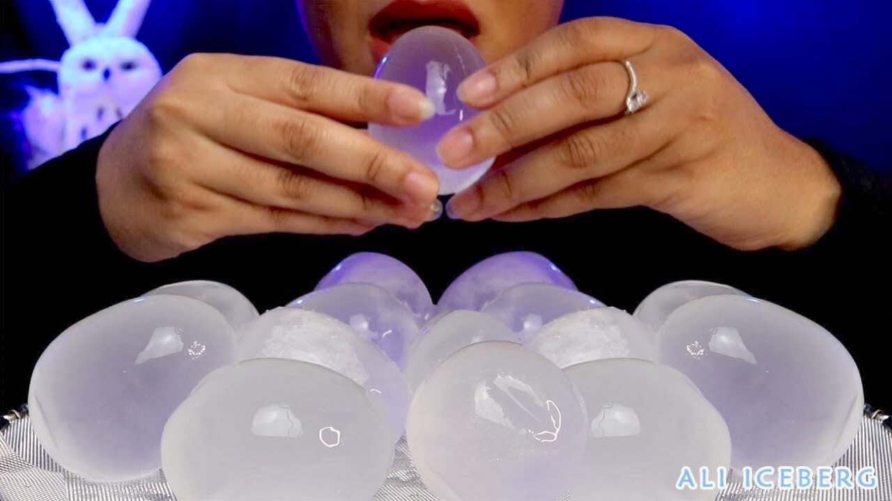 ASMR Balloon Ice Eggs/Cotton Slush/No Talking