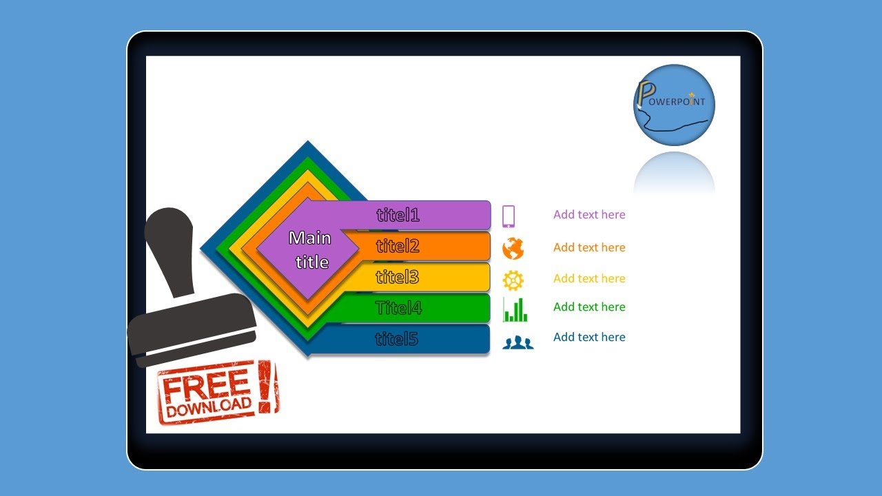how-to-make-5-option-infographic-tutorial-powerpoint-square-shape-free