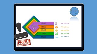 How to make 5 Option Infographic|Tutorial powerpoint|Square shape|free template|animation