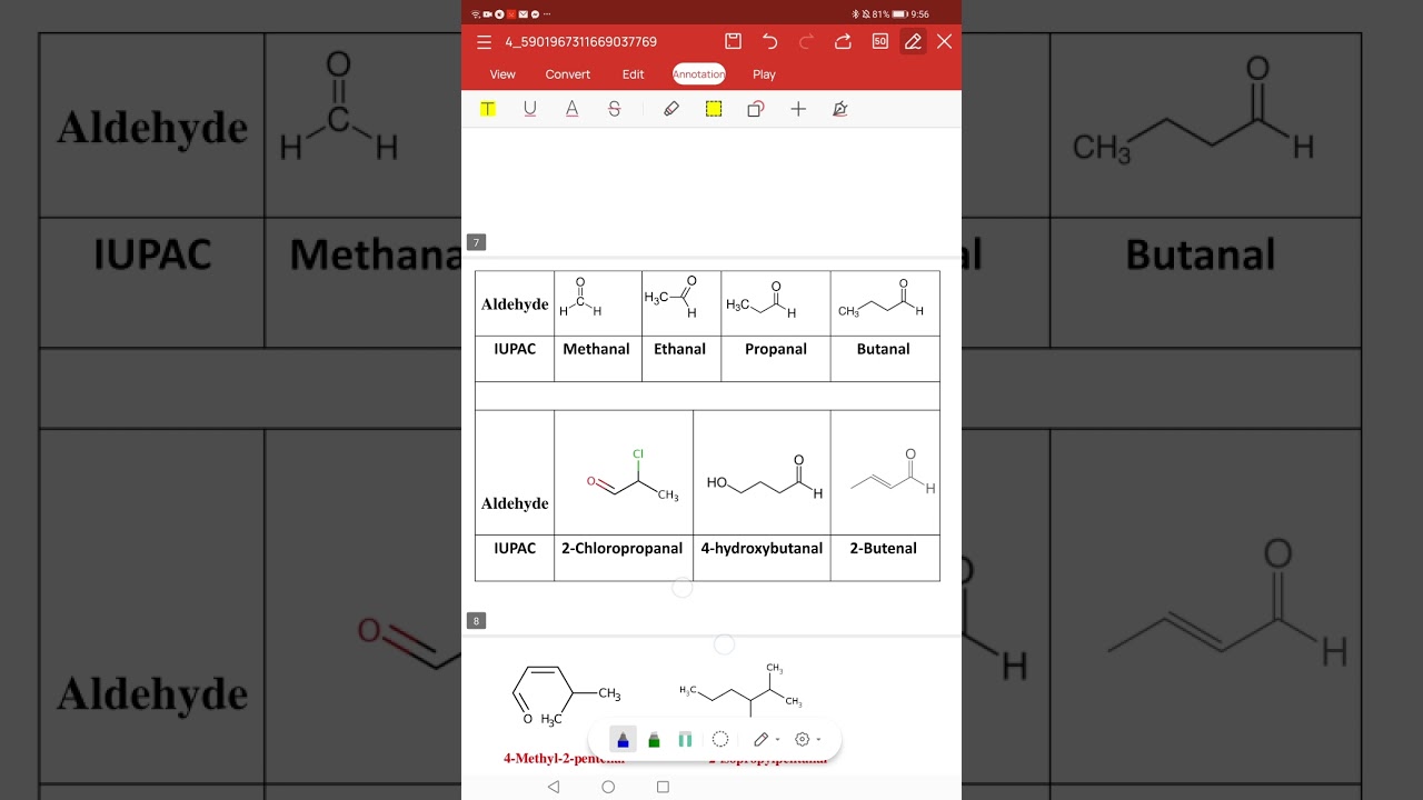 تسمية الالدهيدات بالعربي.. Numeclature of aldehyde بالعربي