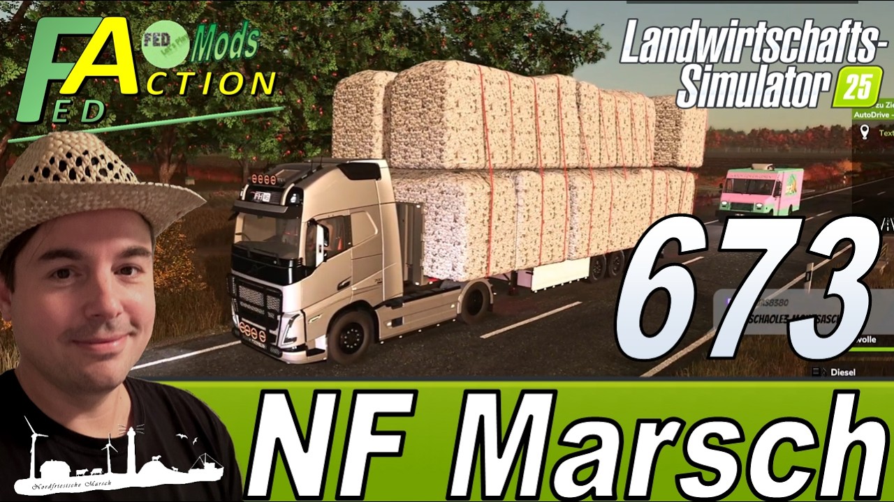 LS25 🚜 673 NF Marsch 4fach Ein wenig Baumwolle transportieren #landwirtschaftssimulator25 #letsplay