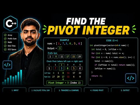 Find the Pivot Integer | LeetCode 2485 | C++ Solution Explained