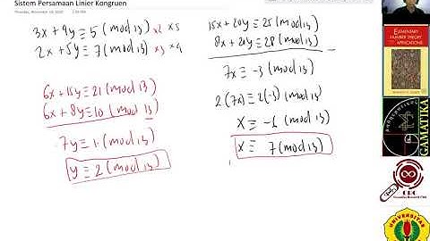 Pengantar Teori Bilangan: Sistem Persamaan Linier Kongruen
