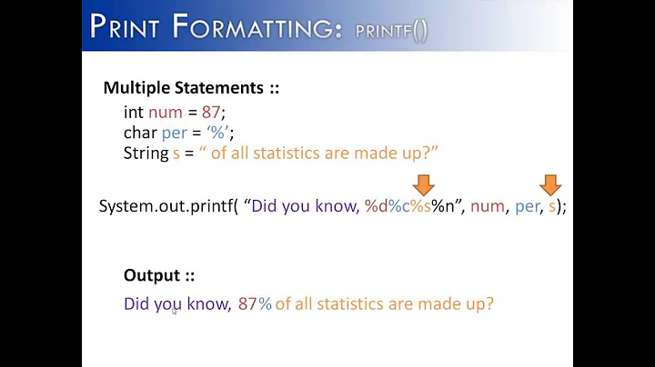 Print Formatting Part 2: printf() Multiple Statements (Java)