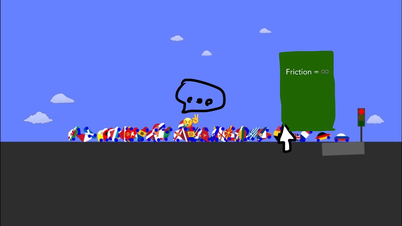 Car racing but the cars have INFINITE friction.(p.s I had to tear up the track…)