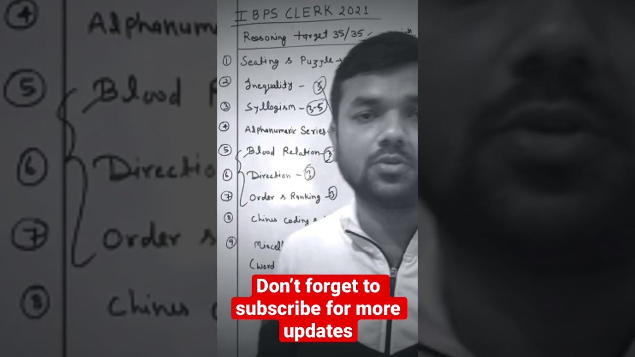 IBPS CLERK 2021 | Reasoning | Target 35/35