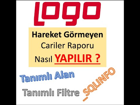 Logo - Belli Tarih Arasında Hareketsiz Cari Raporu (Tanımlı Filtre Ekleme)