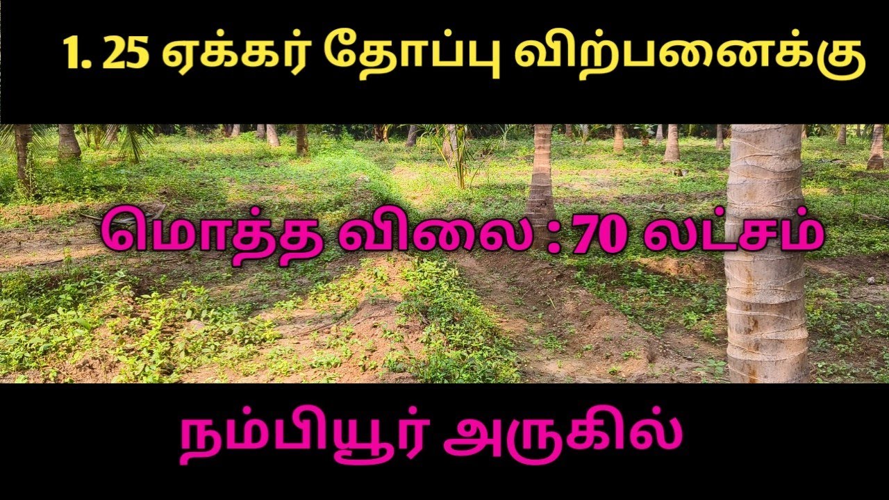 1 acre 25 Cent Form Land For Sale (Nambiyur Near by) - YouTube
