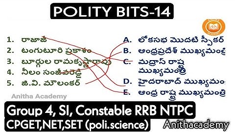 Polity bits-14|Group 4,SI,Constable, RRB NTPC,CPGET,UGC NET,TS SET, poli.science|@AnithaAcademy