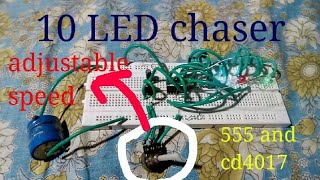 How to make 10 LEDs chaser with adjustable speed