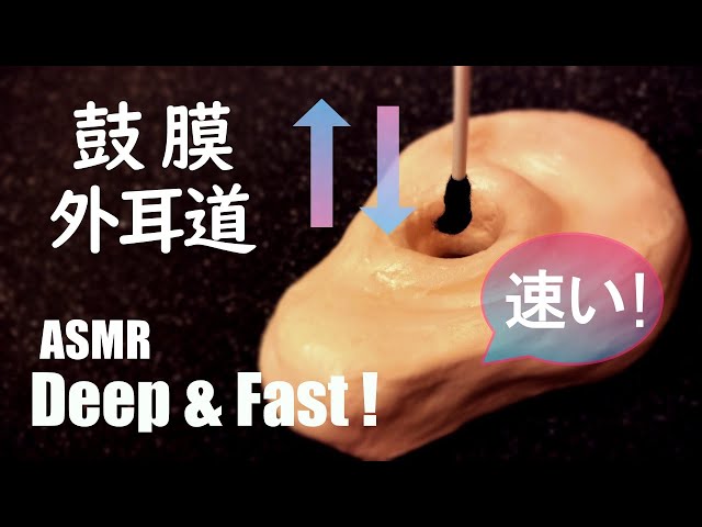 【ASMR】耳かき「鼓膜と外耳道を攻める！」高速＆ゆっくり摩擦 Deep & Fast! Ear cleaning No talking