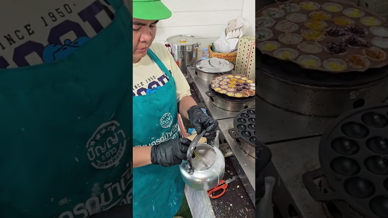 Crispy Thai dessert with durian coconut filling famous Thai food      #Reels #streetfood #food