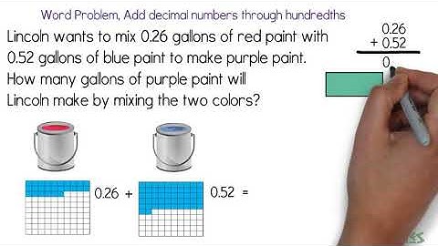 Word Problem, Add decimal numbers through hundredths