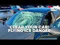 Flying ice shatters windshields across DMV as winter weather lingers