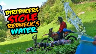 Dirt Bikes In Nature - Drinking Water From Stream